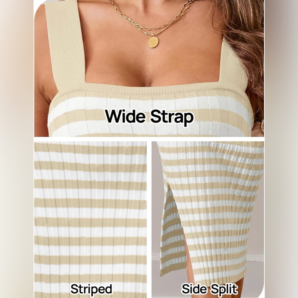 NWT Striped Knit Sleeveless Bodycon Dress - Picture 7 of 15
